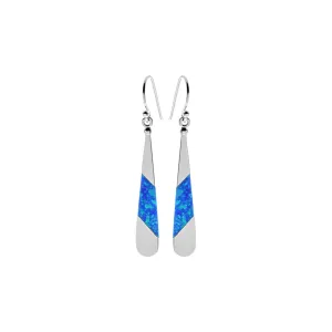 Diana blue opalique elongated teardrop earrings