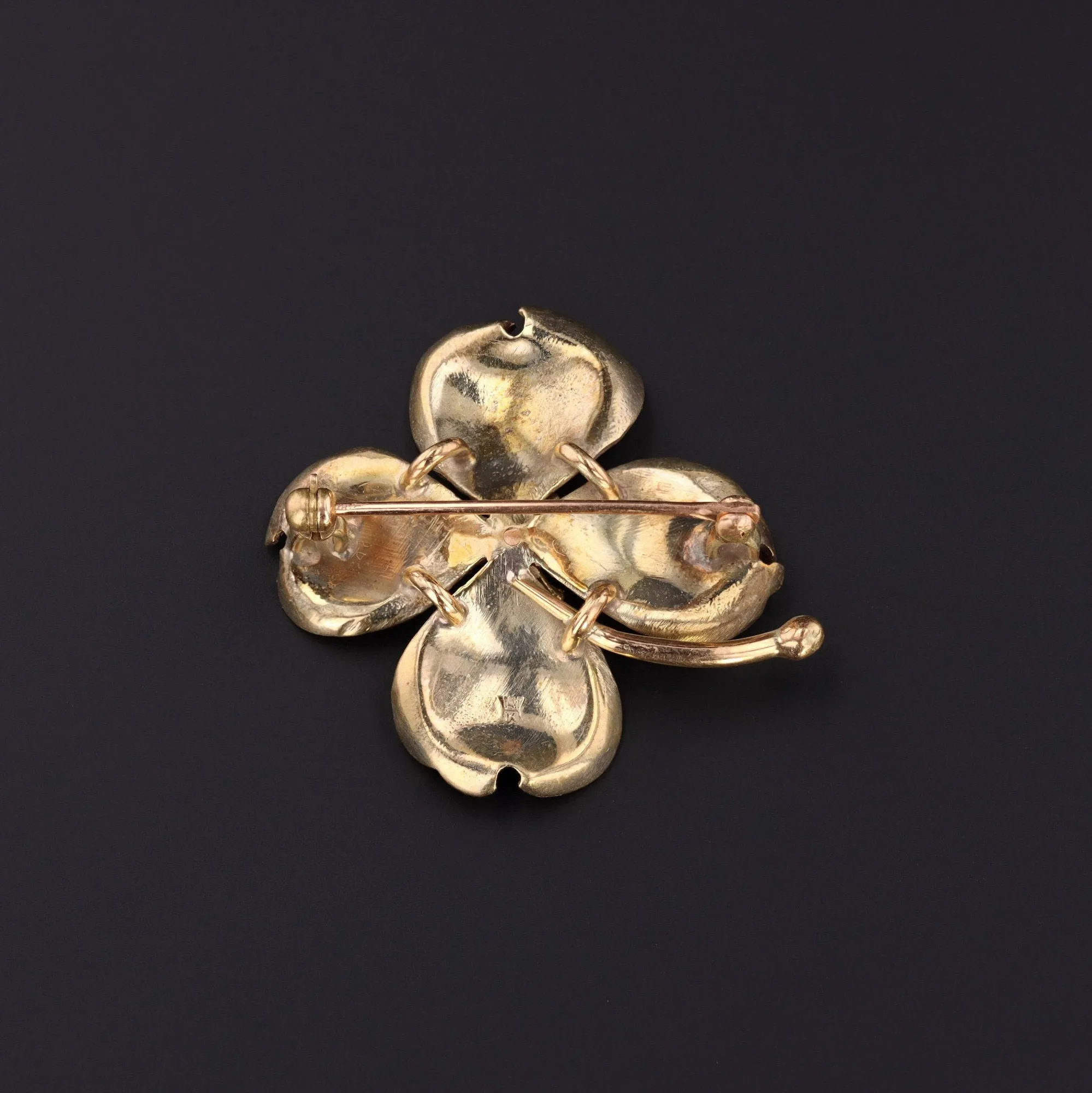 Dogwood Brooch | 14k Gold & Pink Enamel Flower Brooch