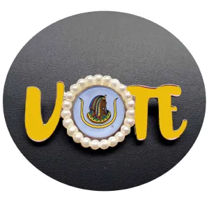 DOI Lapel Pin - VOTE With Pearls