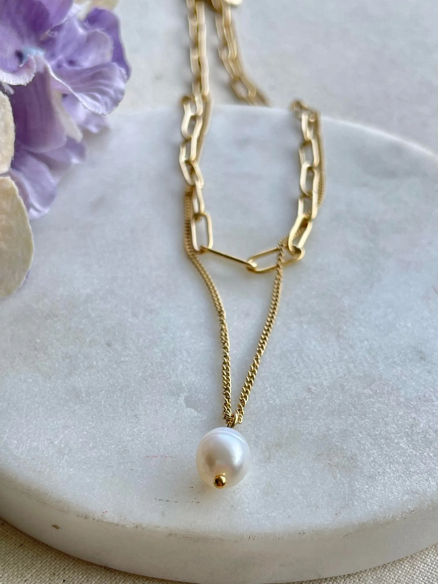 Double the gold with a pearl – Tarnish Proof Jewellery