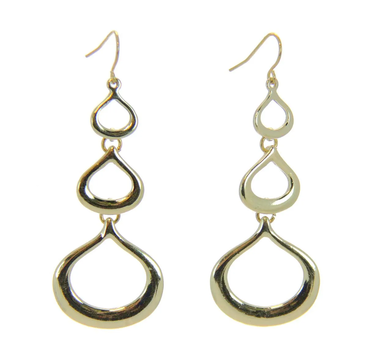 Drop Tiered Gold Earrings