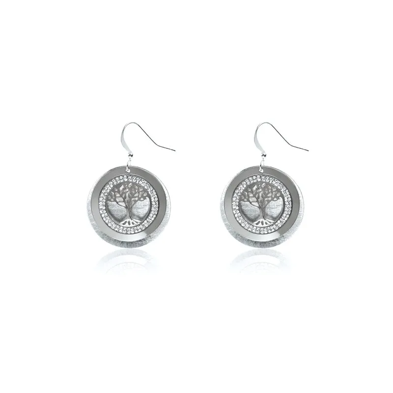 Drop tree of life earrings