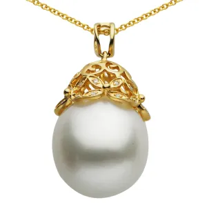 DSL Yellow Gold White South Sea Pearl Pendant