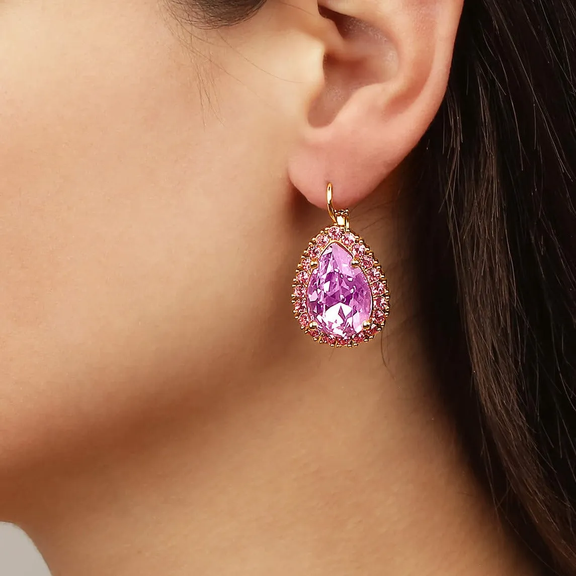 Dyrberg Kern Fiora Gold Earrings - Light Rose