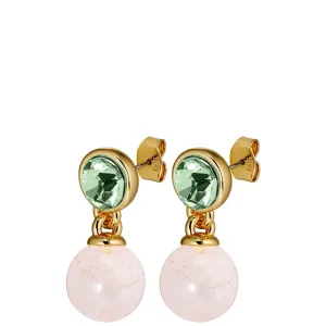 Dyrberg Kern Naomi Gold Earrings - Green/Pink