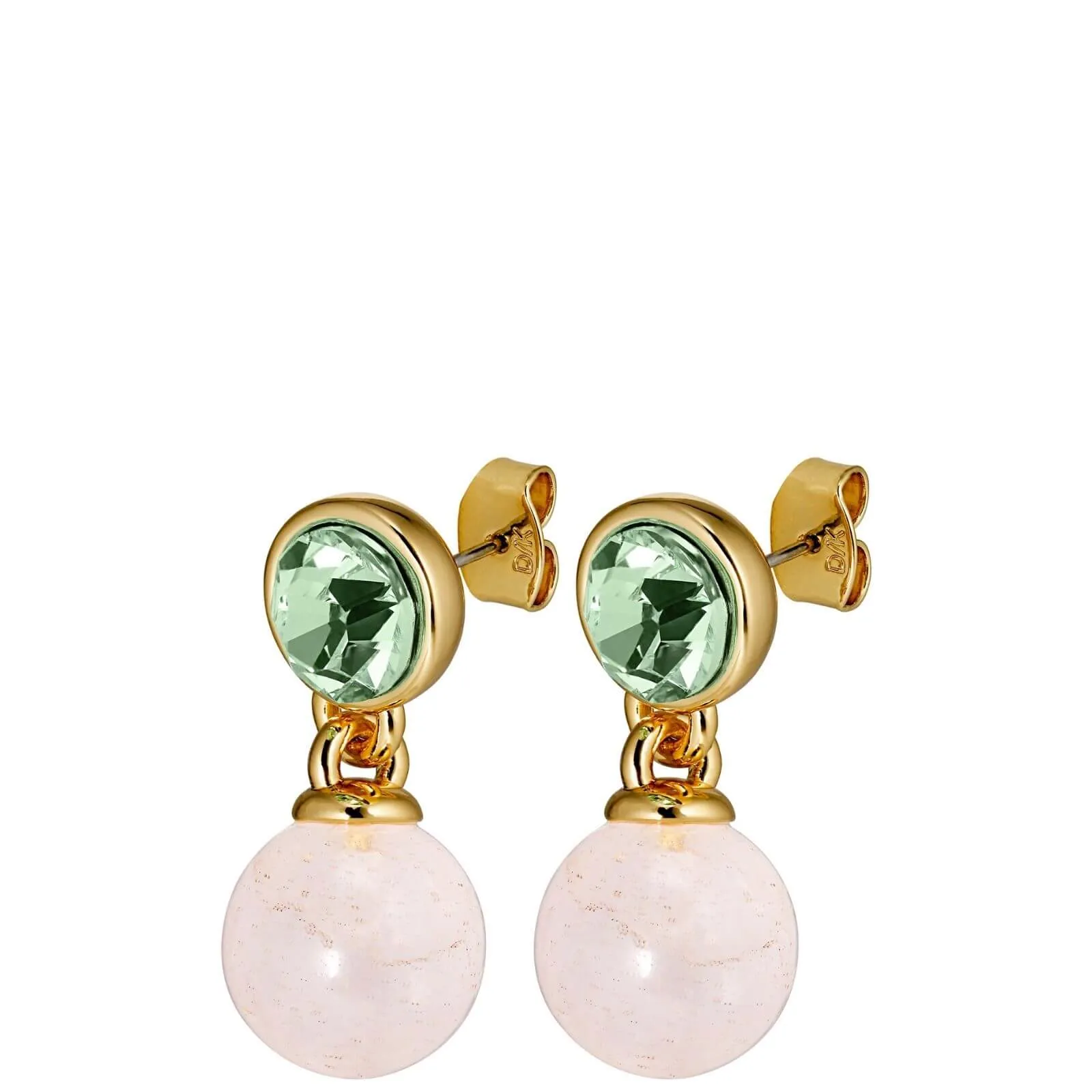 Dyrberg Kern Naomi Gold Earrings - Green/Pink