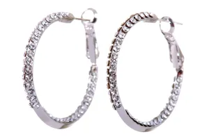 E7211 Swarovski Elements Crystal 1 3/16" Hoop Earrings