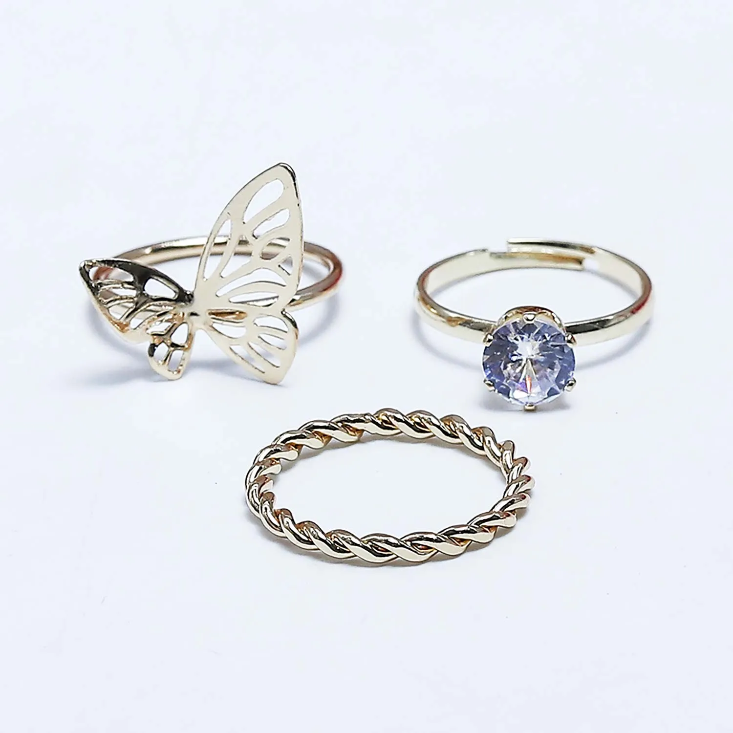 Earing Set Of Rings 3 Pcs (50104)  - Fluffy