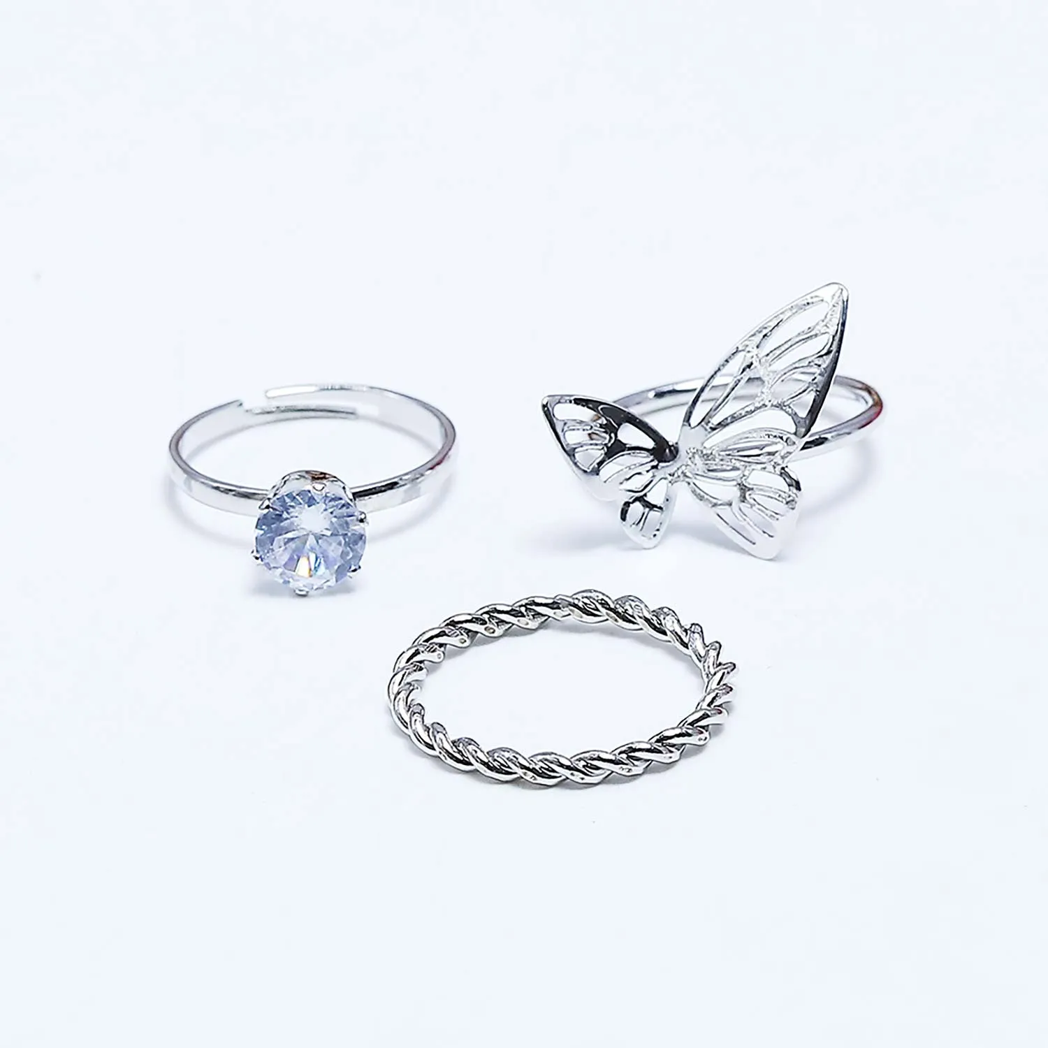 Earing Set Of Rings 3 Pcs (50104)  - Fluffy