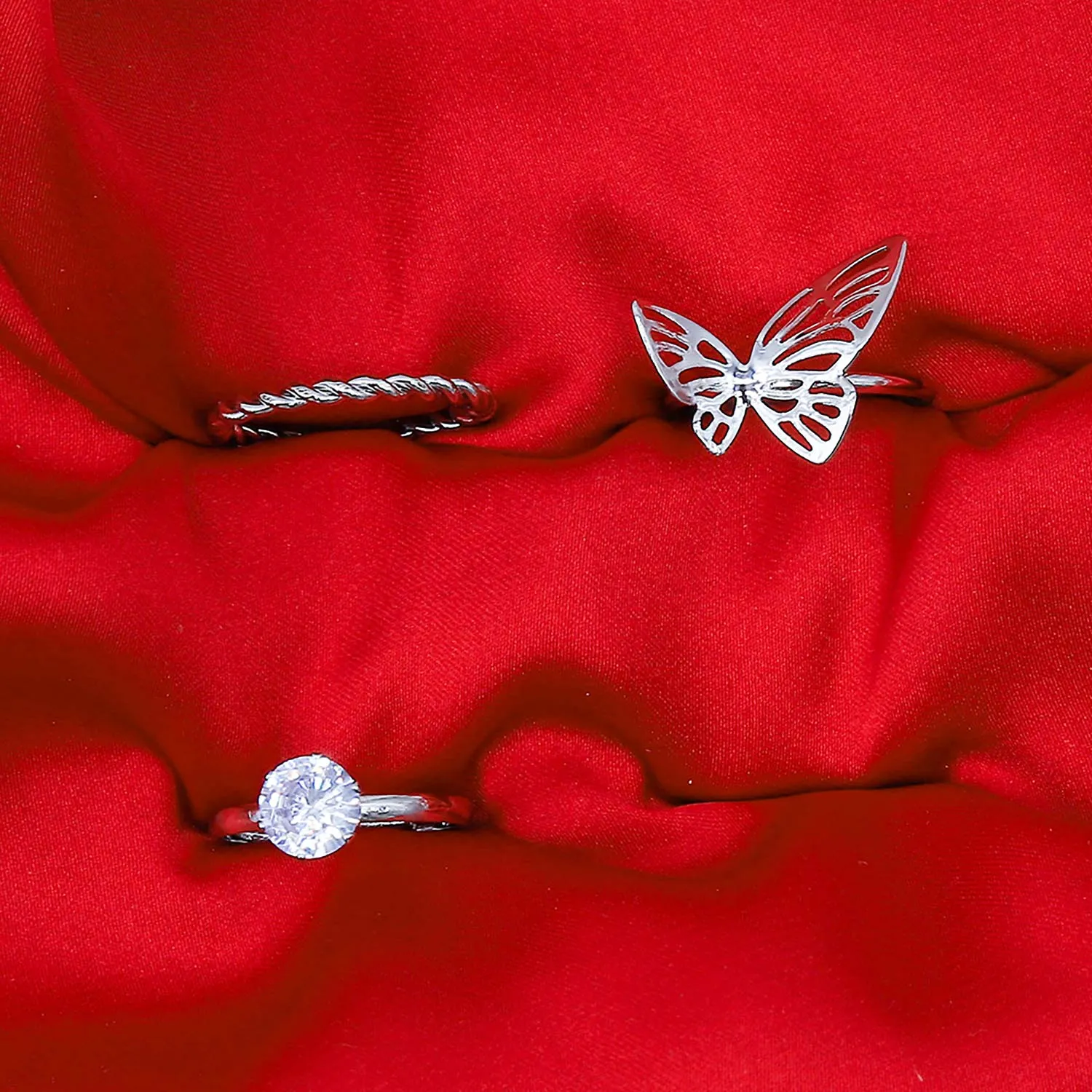 Earing Set Of Rings 3 Pcs (50104)  - Fluffy