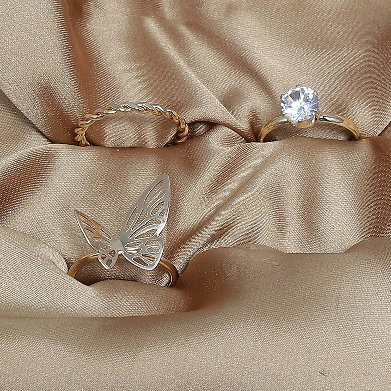 Earing Set Of Rings 3 Pcs (50104)  - Fluffy