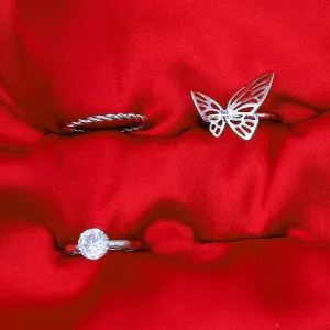 Earing Set Of Rings 3 Pcs (50104)  - Fluffy