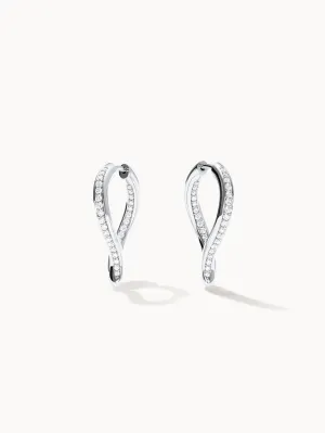 Earrings SIGNATURE Hoop Twisted Drop with Diamond Pavé