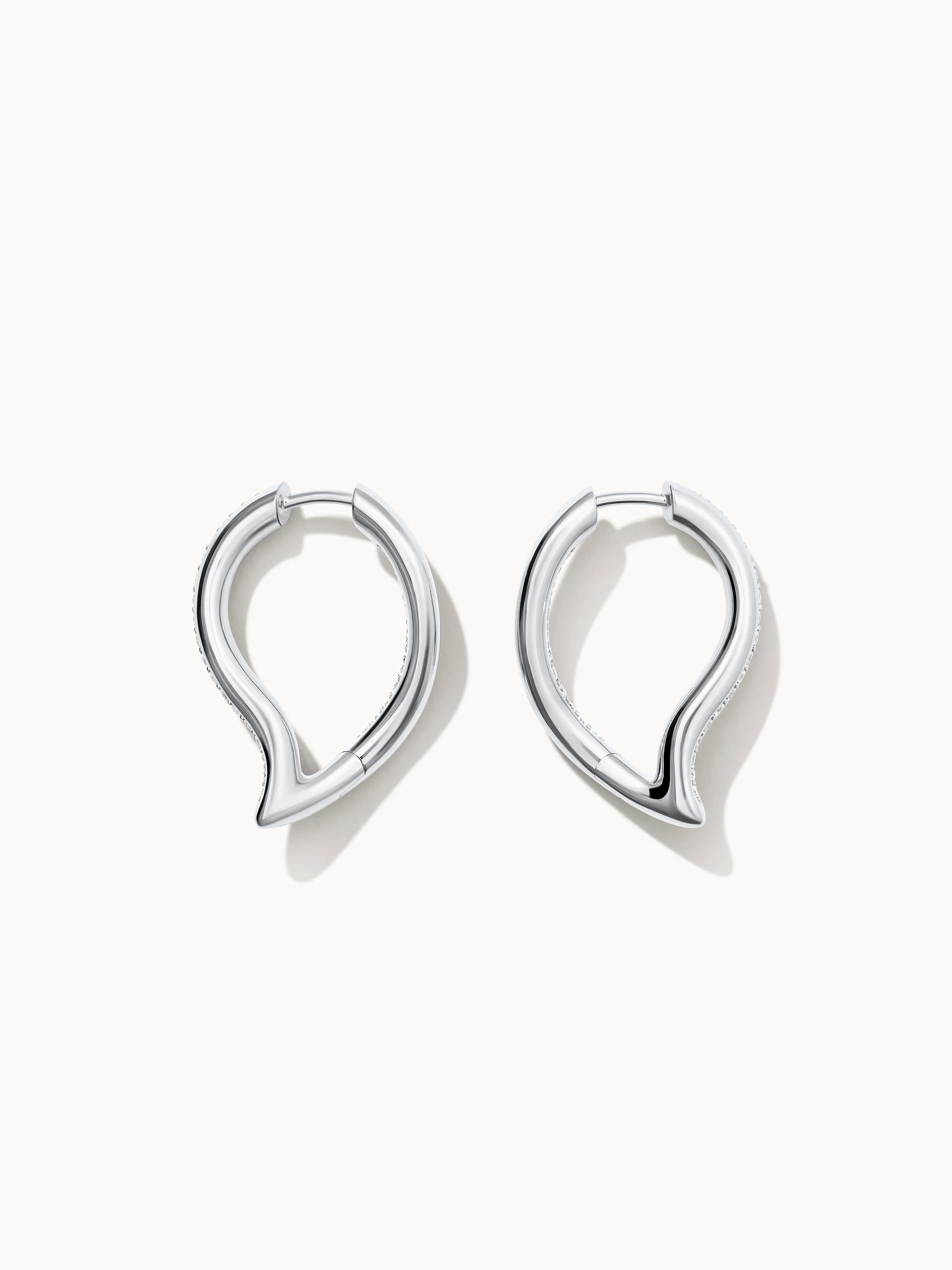 Earrings SIGNATURE Hoop Twisted Drop with Diamond Pavé