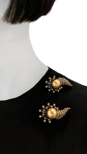 EISENBERG STONE/PEARL BROOCH SET
