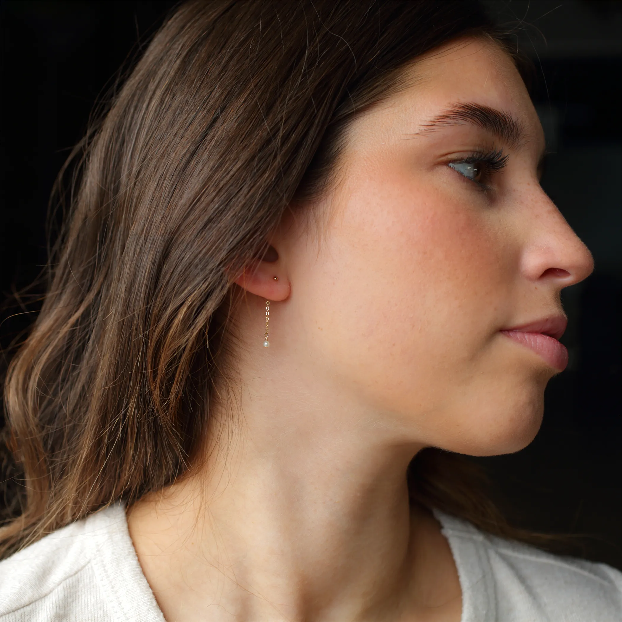 Ellis Pearl Chain Studs