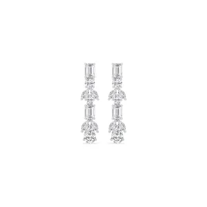 Emerald & Pear Cluster Drop Earrings