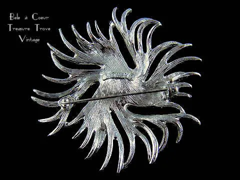 EMMONS Atlantis Swirl Brooch Pin, Silver tone with Imitation Pearl Center