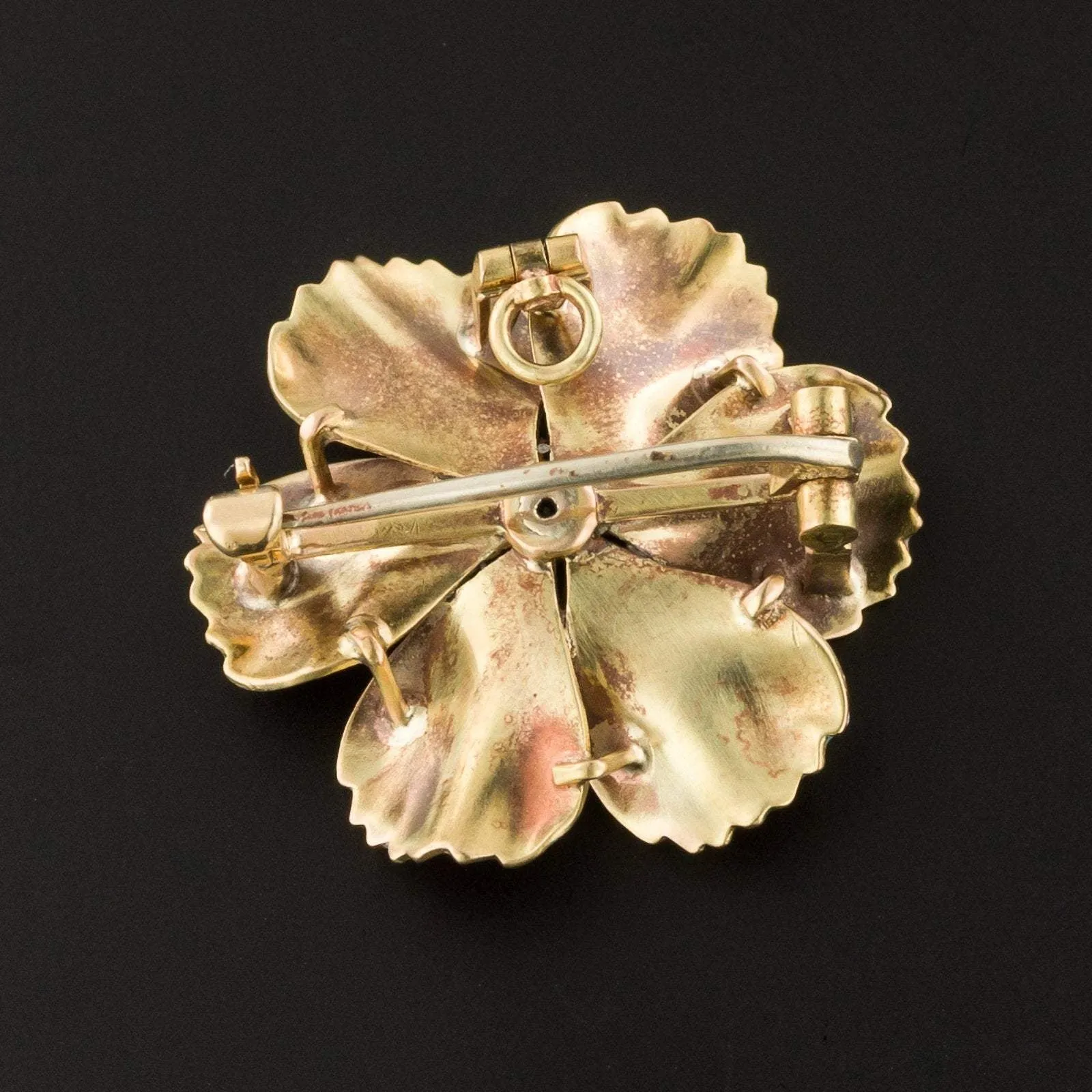 Enamel Flower Pendant | Antique Flower Brooch or Pendant