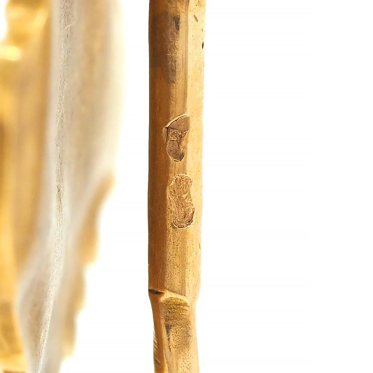 Epinay De Briort French Art Nouveau Diamond 18 Karat Yellow Gold Floral Lady Antique Stickpin