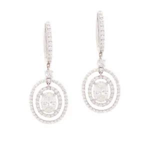 Estate 2.80ct 18k White Gold Diamond Drop Earrings