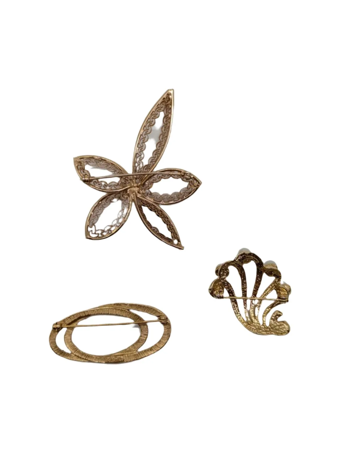 Ethereal Grace Vintage Brooch Trio