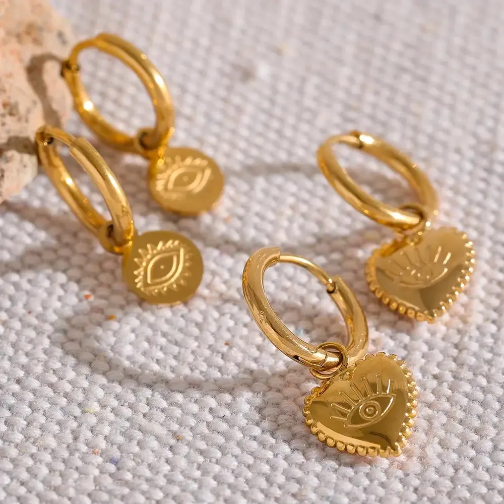 Eye Heart Drop Earrings