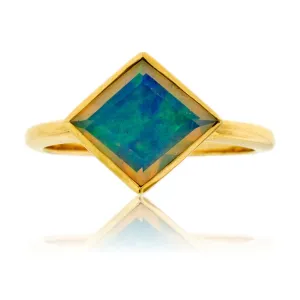 Faceted Opal Solitaire Bezel Ring