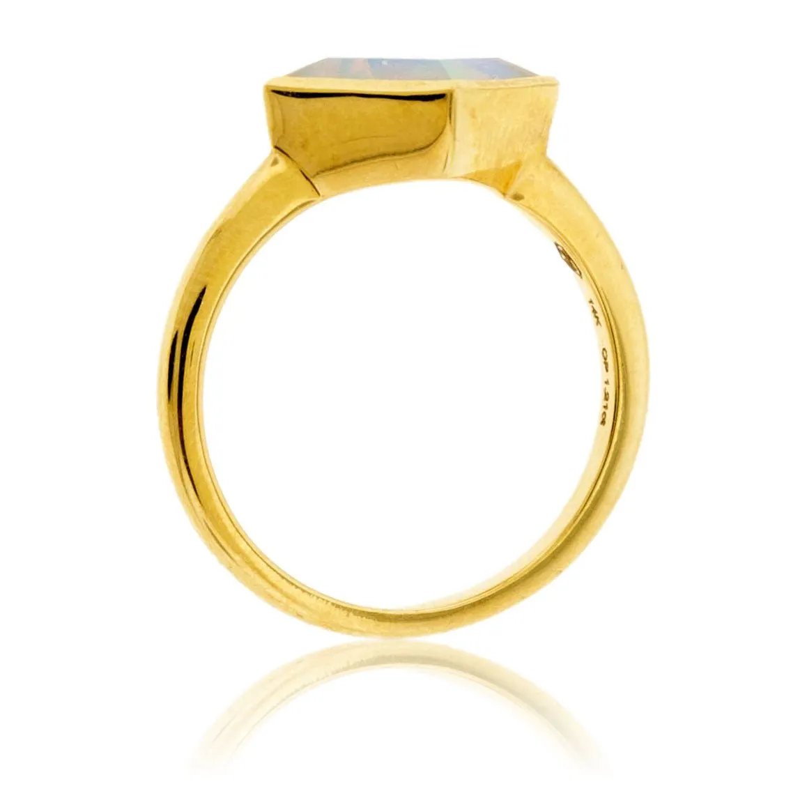 Faceted Opal Solitaire Bezel Ring