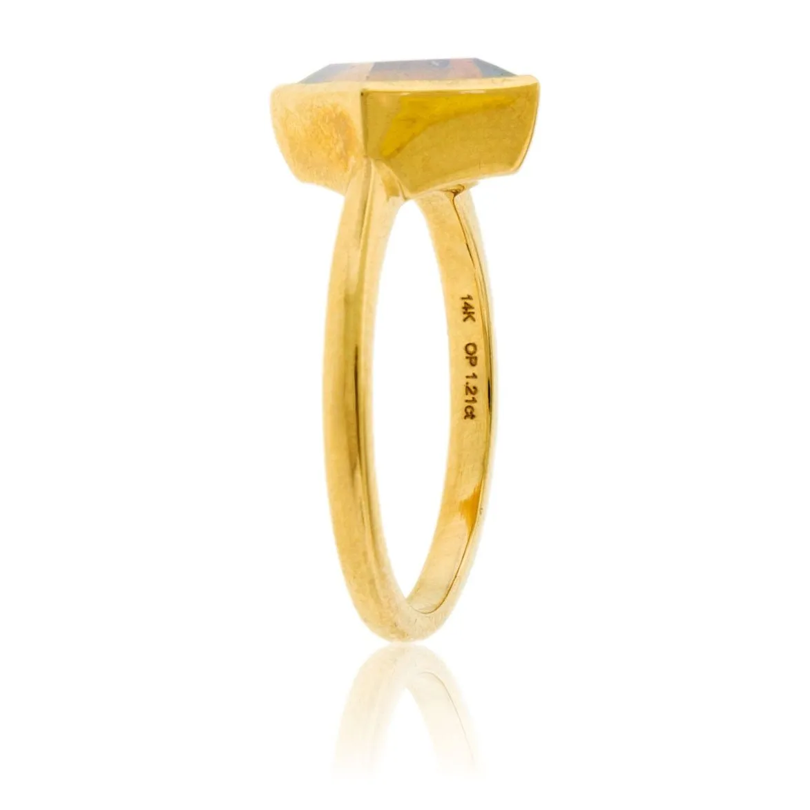 Faceted Opal Solitaire Bezel Ring