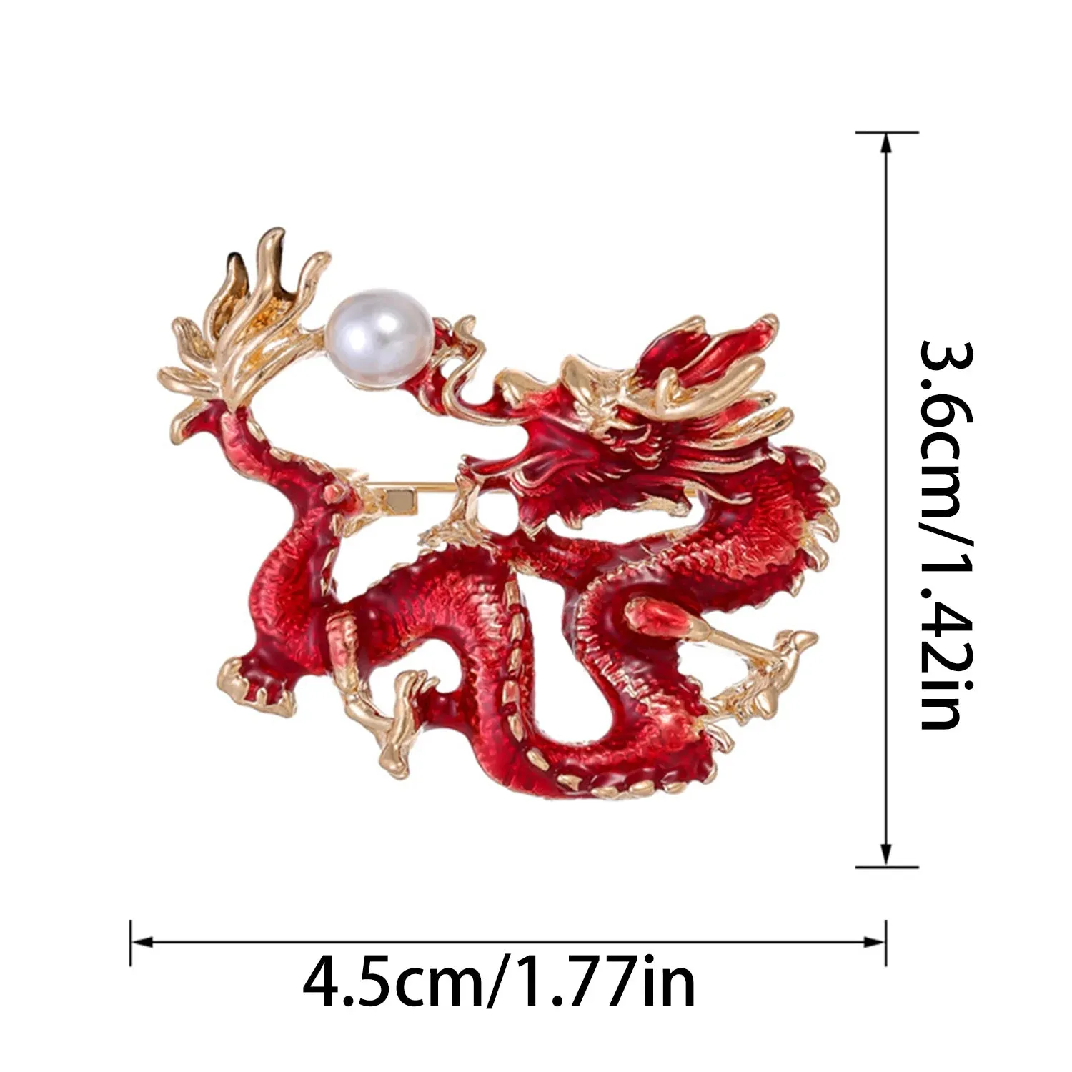 Fashion Vintage Chinese Dragon Brooches Pin For Men Women Flying Dragon Pearl Metal Lapel Pins Clothing Coat Party Accessories