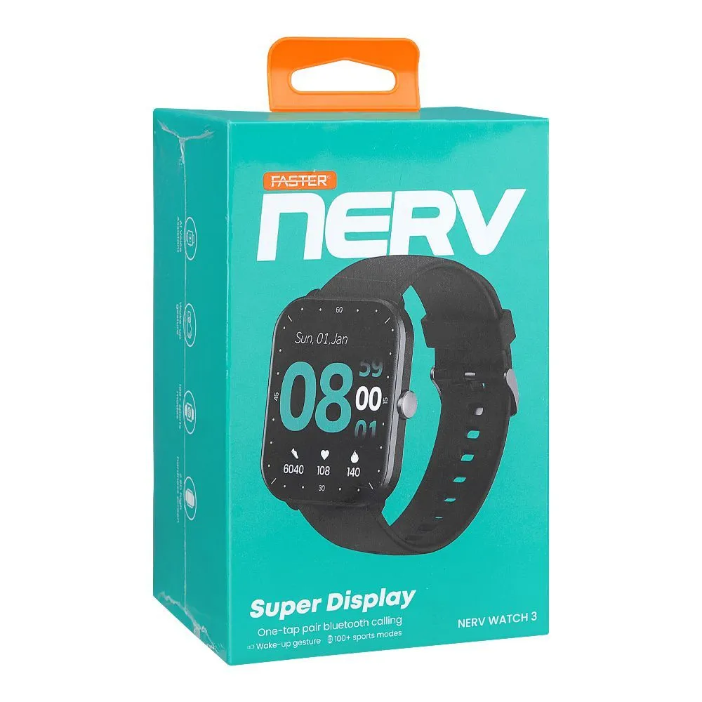 Faster 1.99" Nerv 3 Smart Watch, Gold