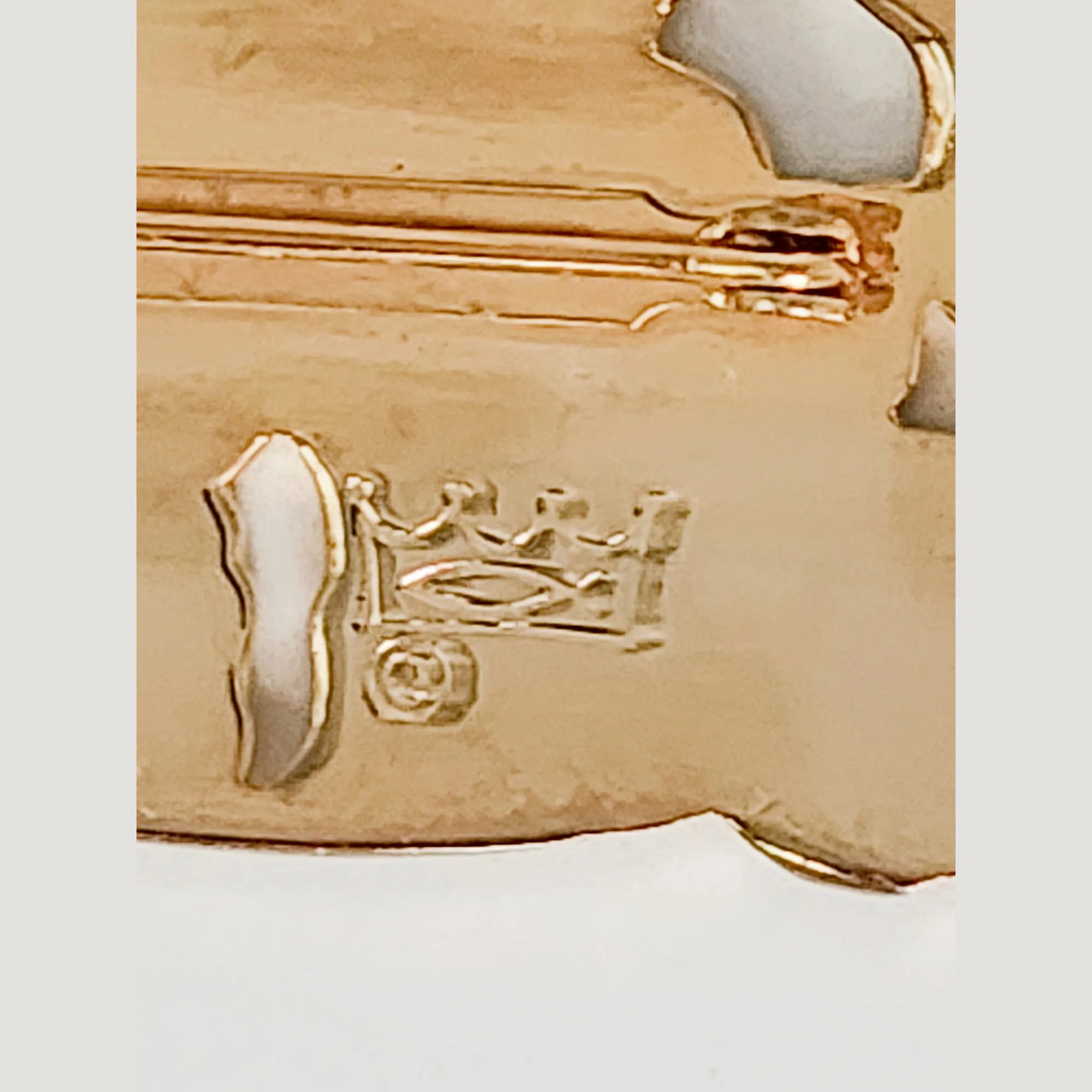 Fish & Crown Vintage Enameled Floral Brooch