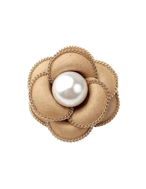 Fleur de Camélia Chain Pearl Flower Brooch