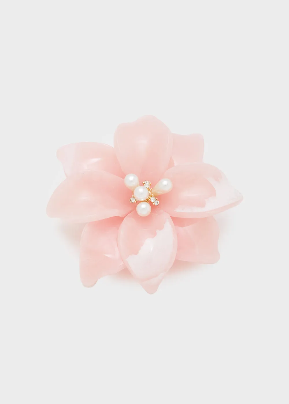 FLOWER BROOCH IN RESIN  PEARLS