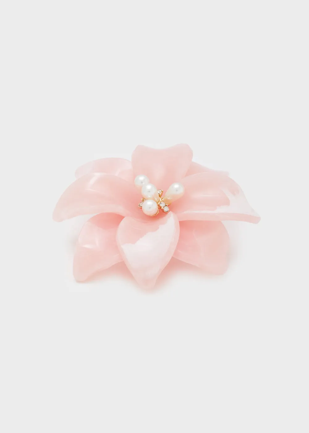FLOWER BROOCH IN RESIN  PEARLS