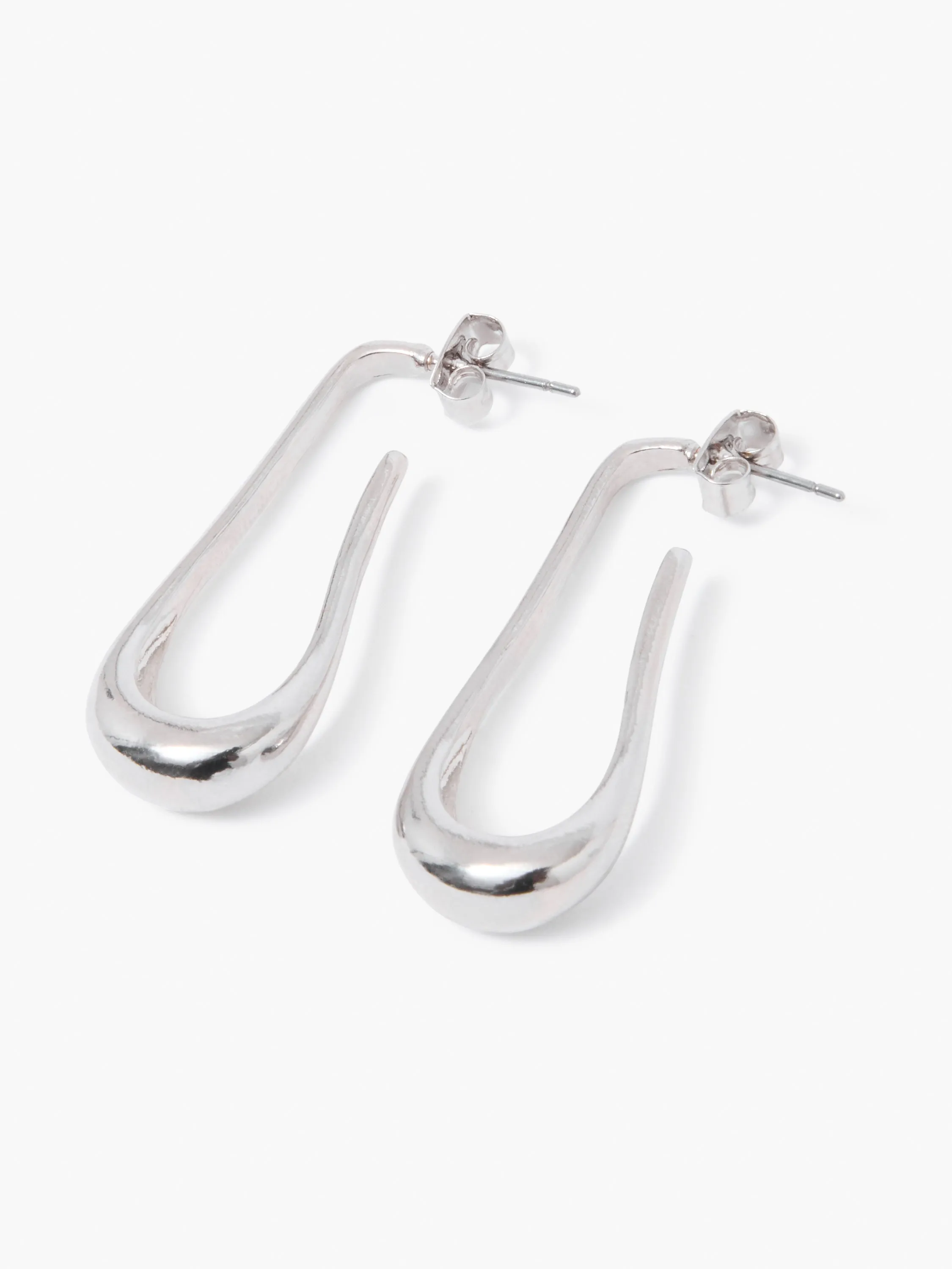 Fluid Long Hoop Earrings