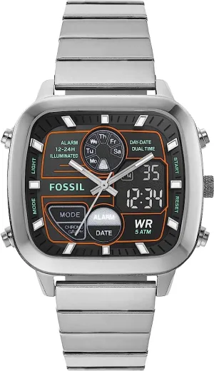 Fossil Retro Analogue-Digital Silver Men's Watch FS5890