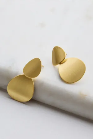 Frankie Brushed Earring - Gold