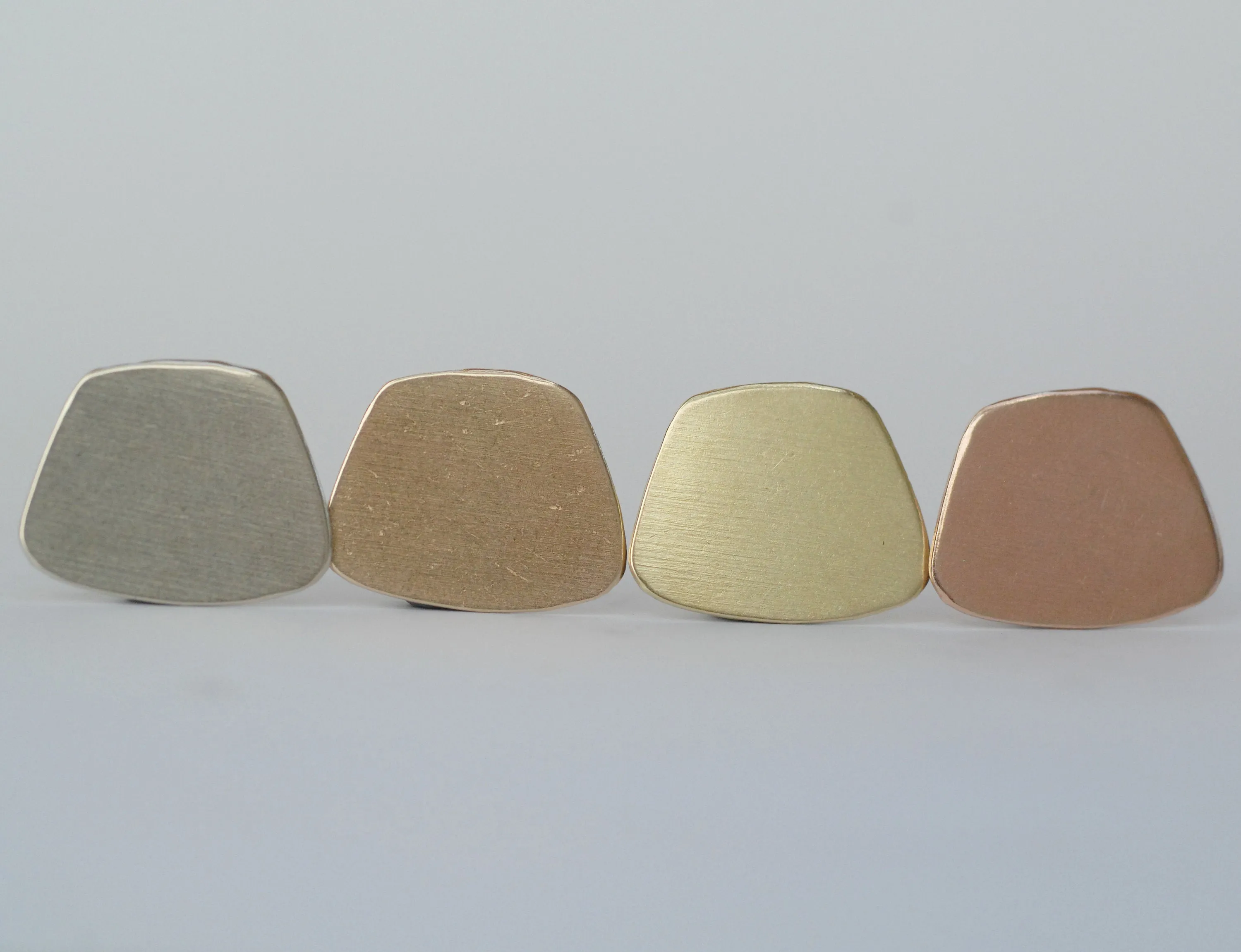 Freeform trapezoid metal blanks 21mm x 17mm for making jewelry - copper, brass, bronze, nickel silver