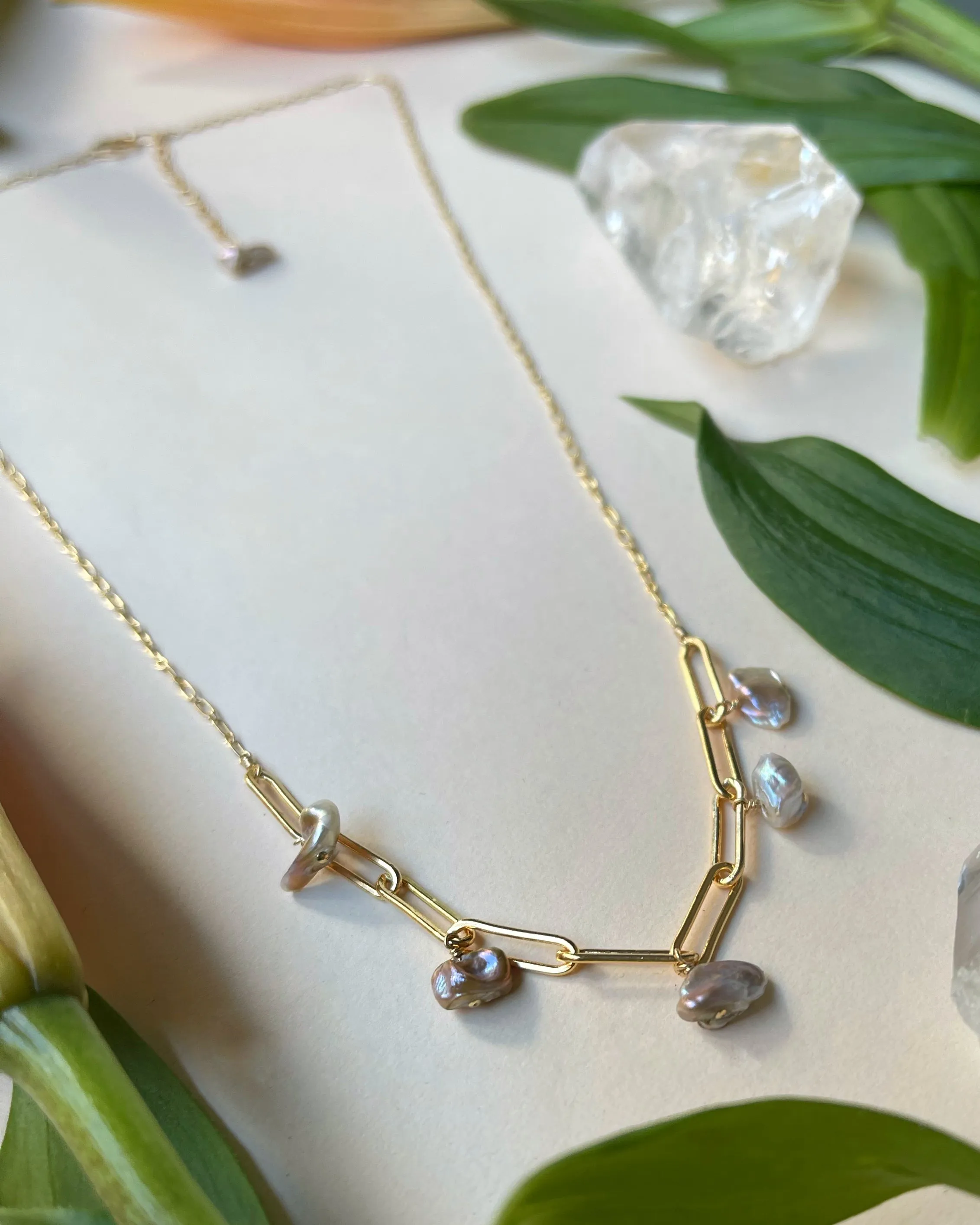 Freshwater Pearl Mixed Chain Necklace