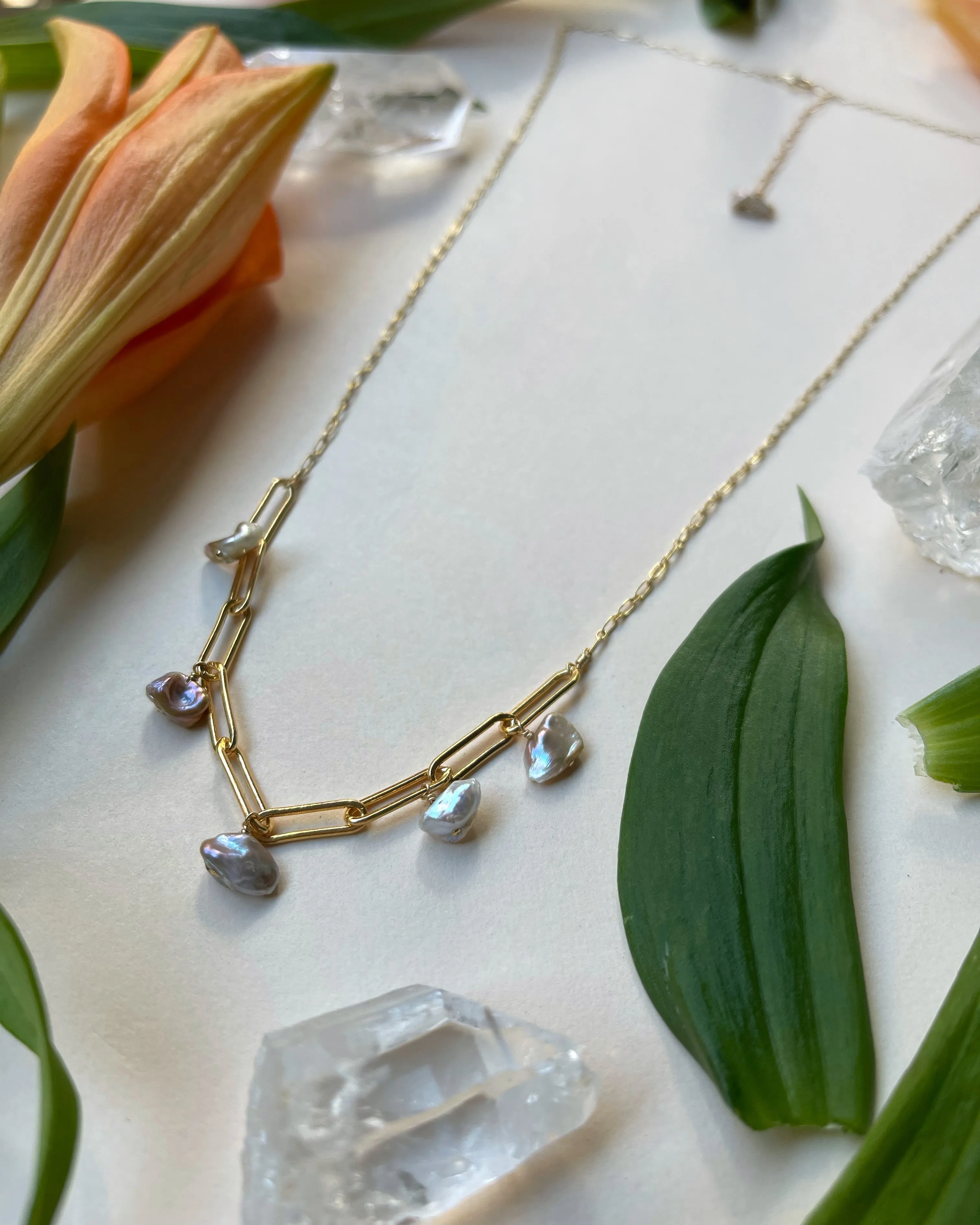 Freshwater Pearl Mixed Chain Necklace