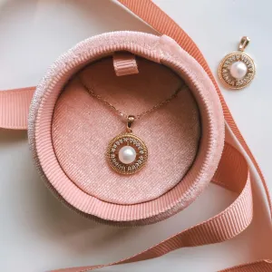 Freshwater Pearl Necklace | 14K Gold Vermeil | Cubic Zirconia