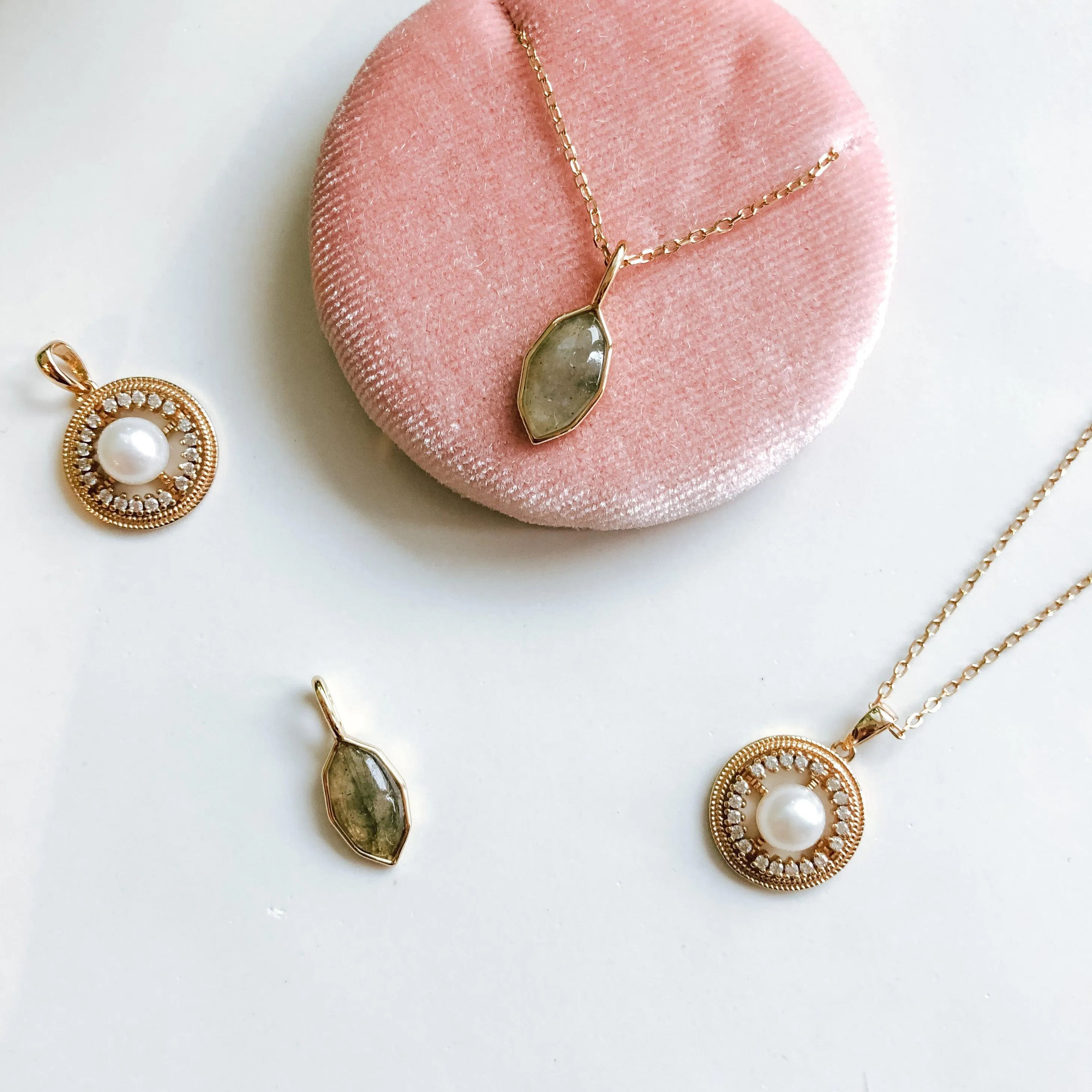 Freshwater Pearl Necklace | 14K Gold Vermeil | Cubic Zirconia