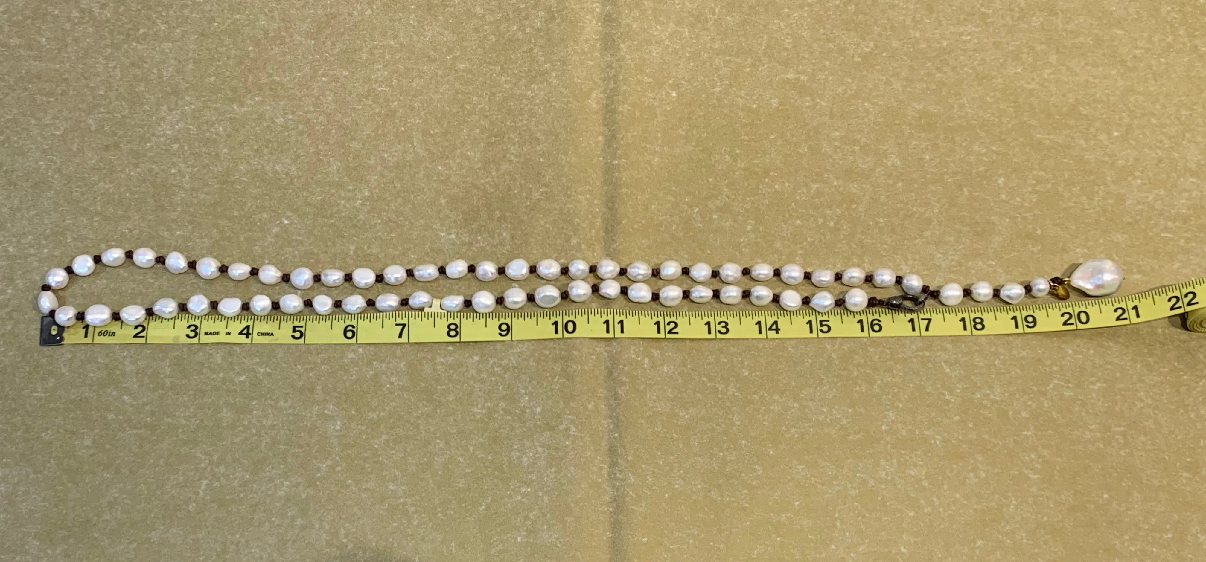 Freshwater Pearls w/ Diamond Clasp Princess Necklace