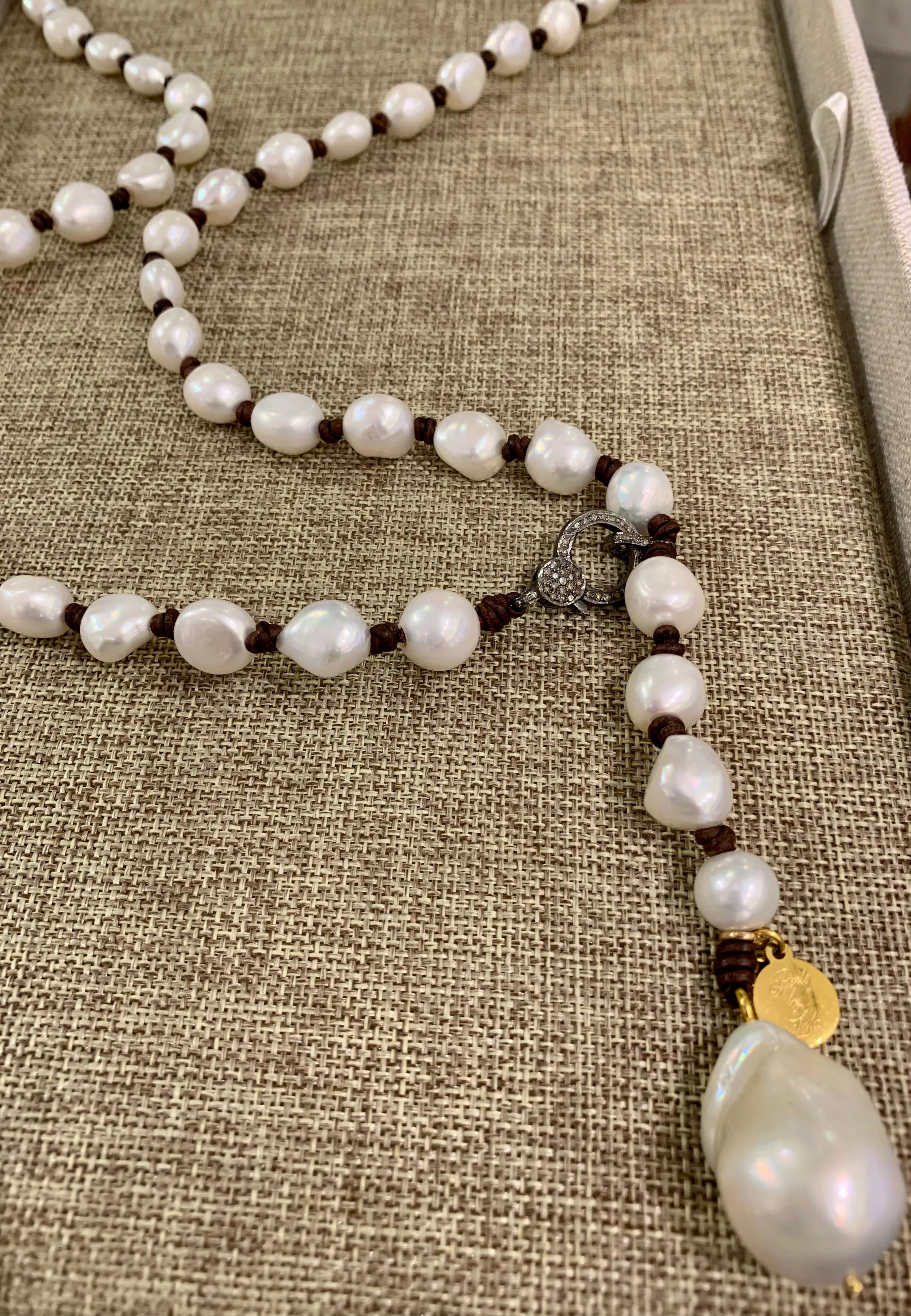 Freshwater Pearls w/ Diamond Clasp Princess Necklace