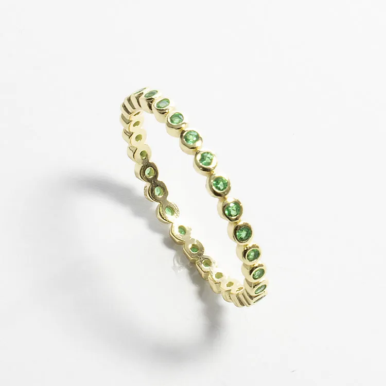 Full Eternity Colored CZ Band Ring - Gold