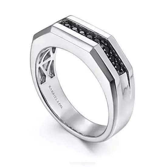 Gabriel & Co Sterling Silver Black Spinel Ring
