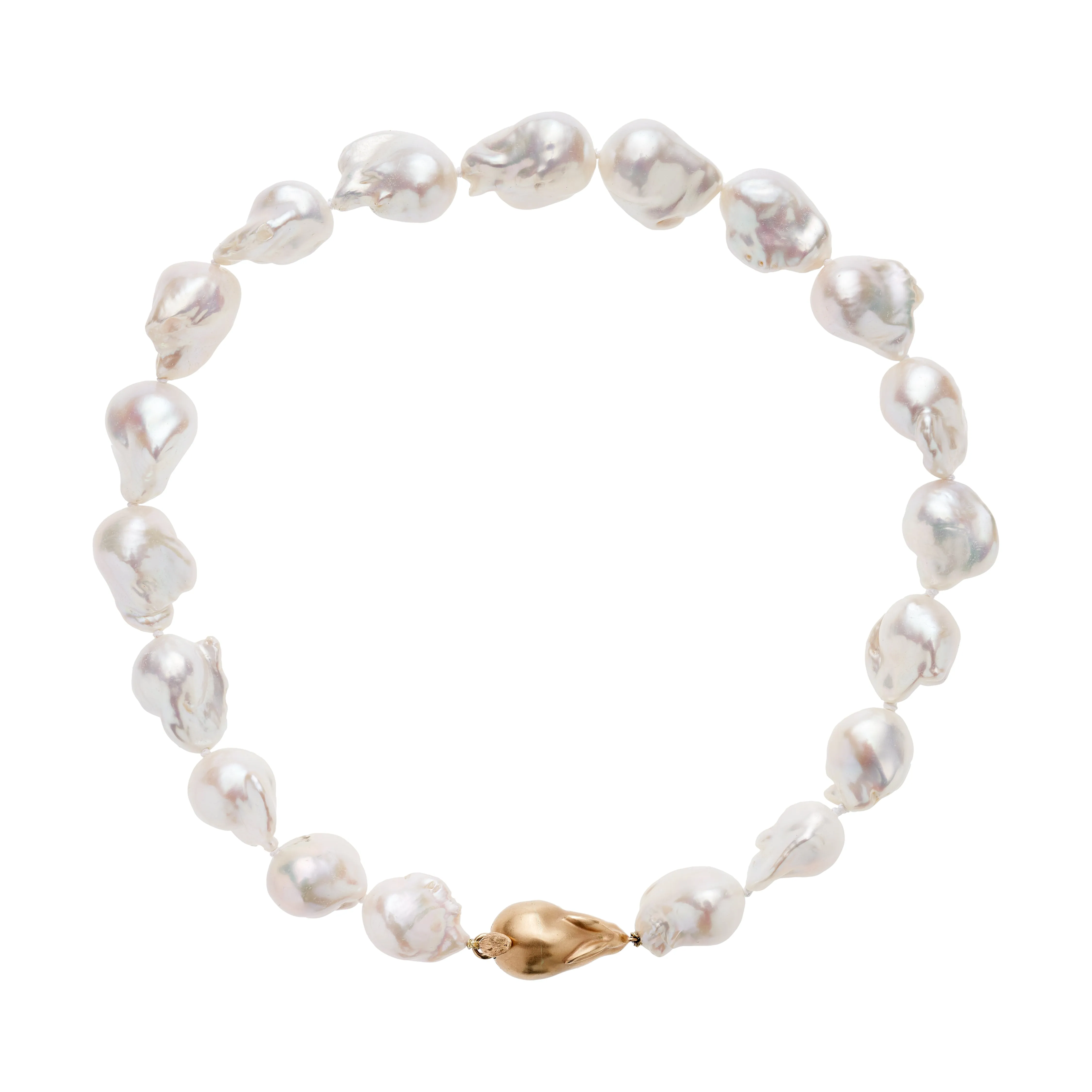 Gabriella Kiss 10k White Freshwater Pearl Bunny Necklace