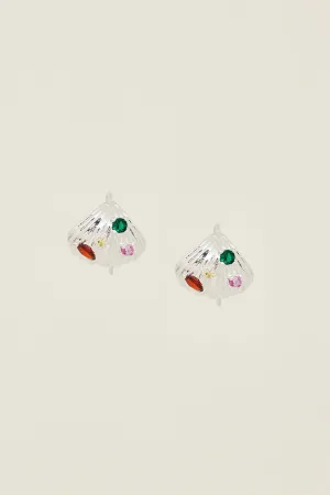 Gemini Shell Earrings or Brooch
